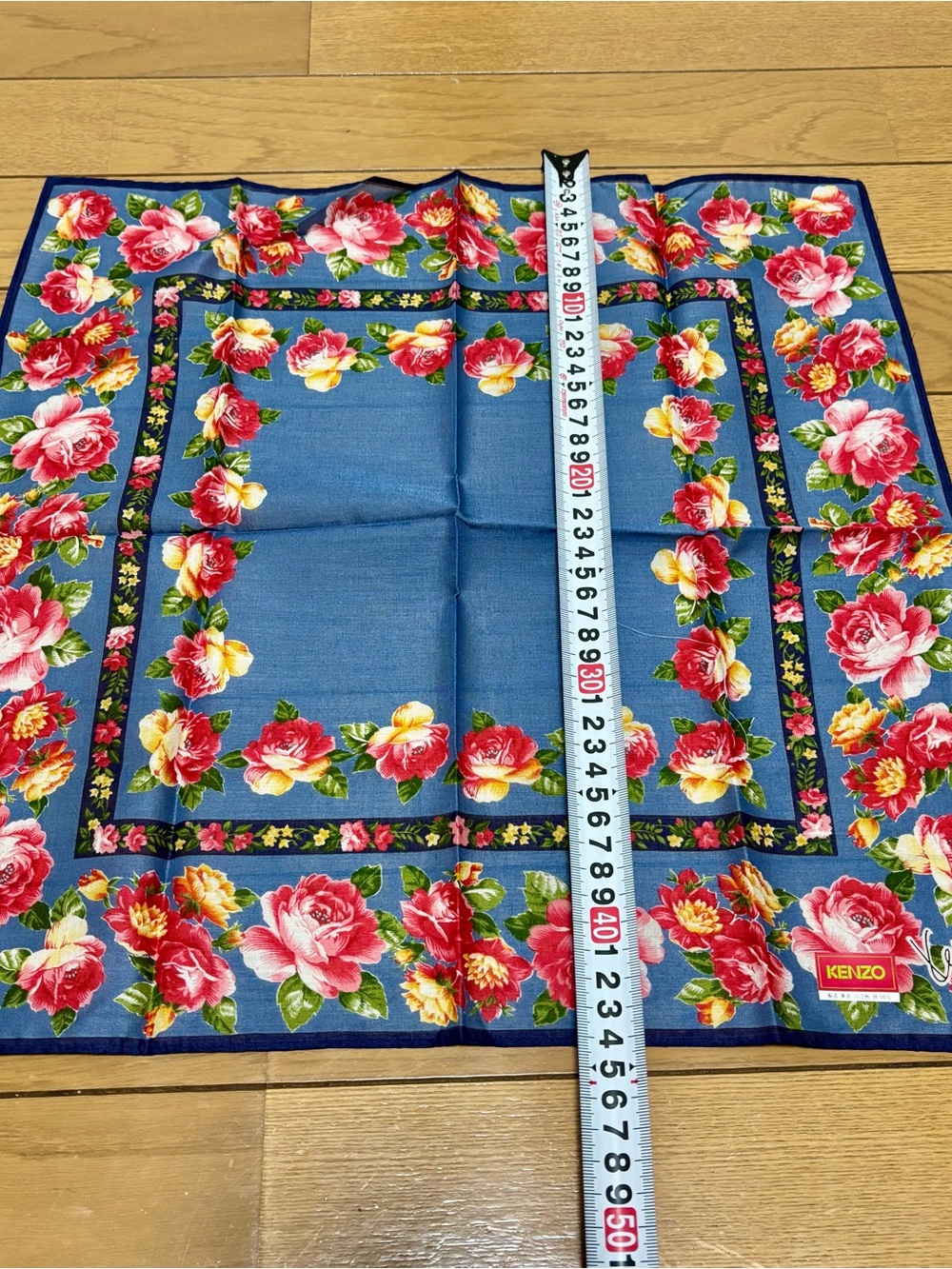 KENZO Multicolor Floral 100% Cotton Handkerchief/Bandana/Scarf size 44cm 17.5” - Picture 9 of 9